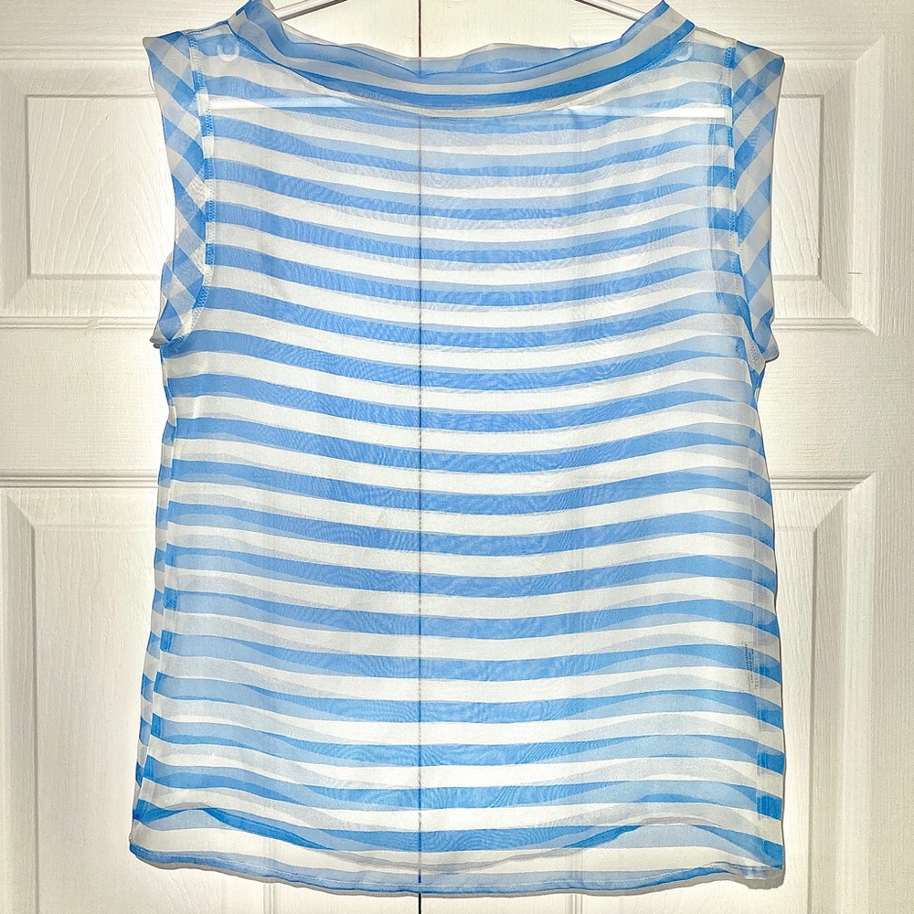 Women Blouse Tucker 100% Silk (stiff) see through